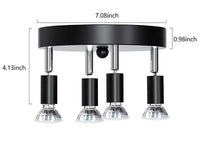 Plafonnier de cuisine pivotant avec angle ajustable | Marco Lucetti Noir 4 têtes / Sans source de lumière