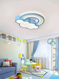 Plafonnier de dessin animé "Nuages Arc-en-ciel" pour Enfants - Garçons et Filles. | Marco Lucetti