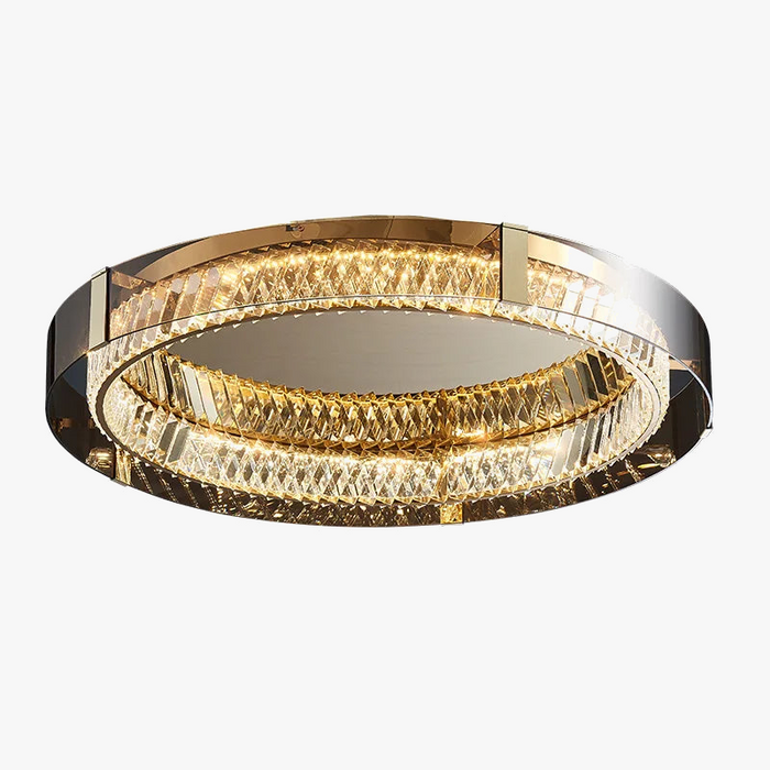 Plafonnier Luxe LED Cristal Rond pour Décoration Intérieure
