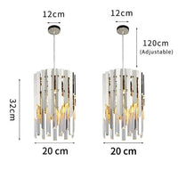 Plafonnier de luxe en cristal 20cm - Lumière ronde Or Chrome LED pour décoration intérieure | Marco Lucetti 2 lampes argentées