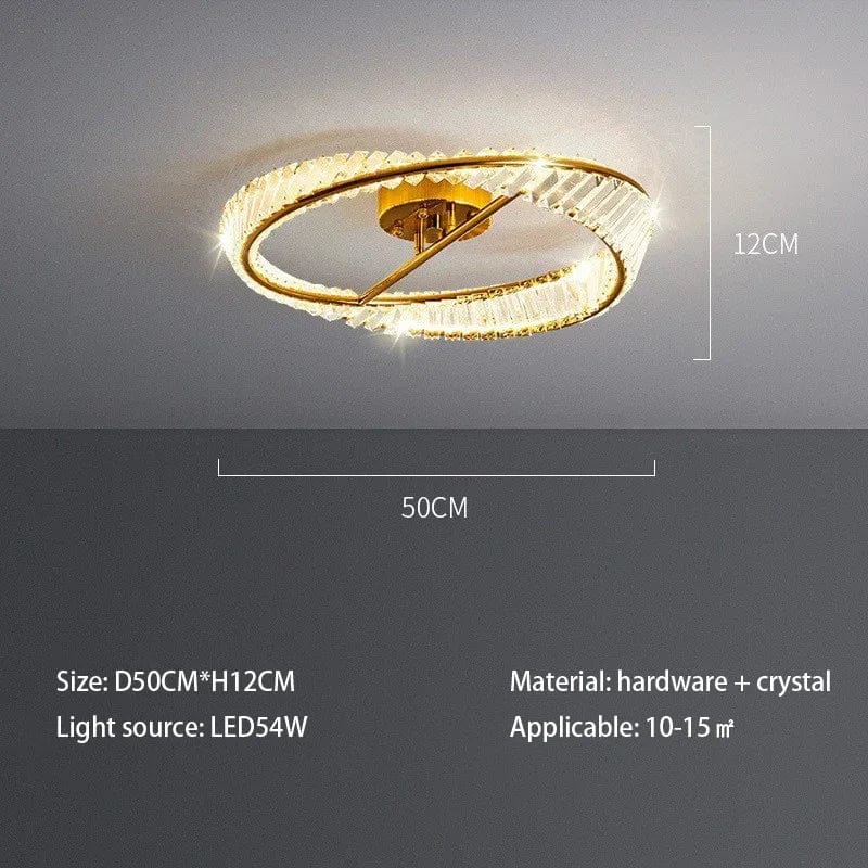 Plafonnier de luxe en cristal LED nordique - Parfait pour sublimer votre intérieur | Marco Lucetti Diamètre 50 cm / Lumière trichromatique