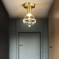 Plafonnier de luxe en cuivre avec luminaire en cristal haut de gamme | Marco Lucetti