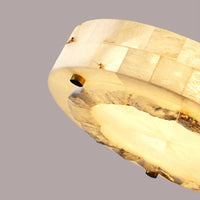 Plafonnier de luxe en marbre naturel circulaire 30CM 40CM pour chambre salon salle à manger - Grand luminaire suspendu | Marco Lucetti