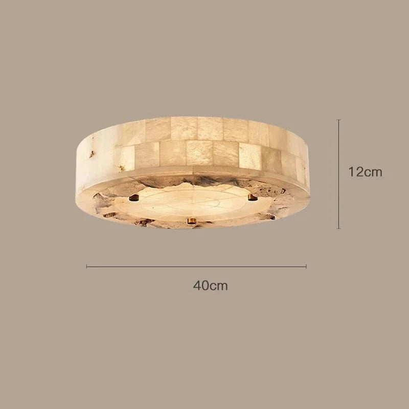Plafonnier de luxe en marbre naturel circulaire 30CM 40CM pour chambre salon salle à manger - Grand luminaire suspendu | Marco Lucetti