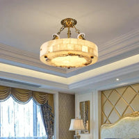 Plafonnier de luxe en marbre naturel circulaire 30CM 40CM pour chambre salon salle à manger - Grand luminaire suspendu | Marco Lucetti