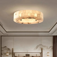 Plafonnier de luxe en marbre naturel circulaire 30CM 40CM pour chambre salon salle à manger - Grand luminaire suspendu | Marco Lucetti