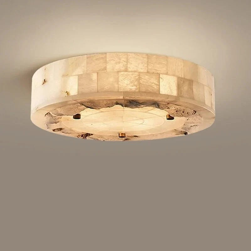 Plafonnier de luxe en marbre naturel circulaire 30CM 40CM pour chambre salon salle à manger - Grand luminaire suspendu | Marco Lucetti