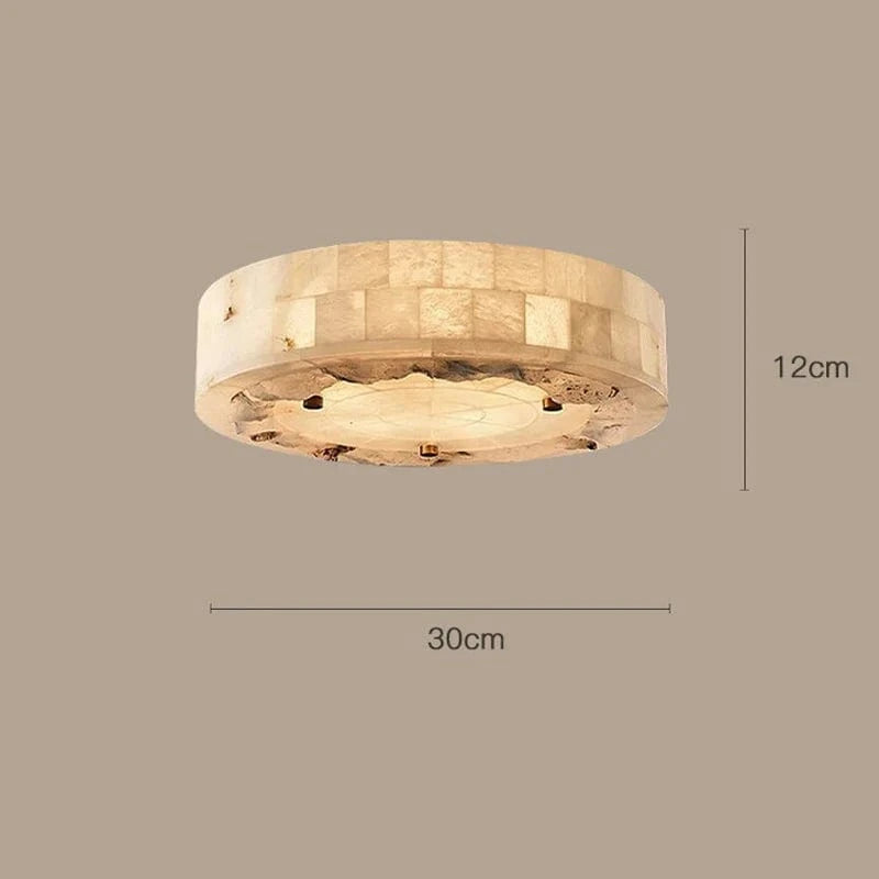 Plafonnier de luxe en marbre naturel circulaire 30CM 40CM pour chambre salon salle à manger - Grand luminaire suspendu | Marco Lucetti Plafonnier 30CM