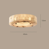 Plafonnier de luxe en marbre naturel circulaire 30CM 40CM pour chambre salon salle à manger - Grand luminaire suspendu | Marco Lucetti Plafonnier 40CM