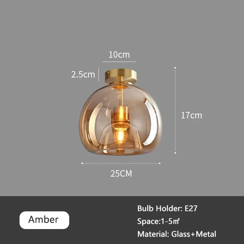 Plafonnier de Luxe en Verre Fumé Ambre Gris | Marco Lucetti A - Ambré