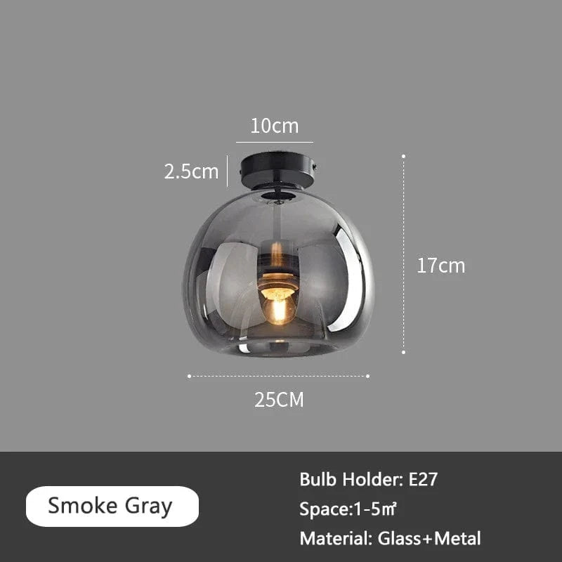 Plafonnier de Luxe en Verre Fumé Ambre Gris | Marco Lucetti A - Fumé