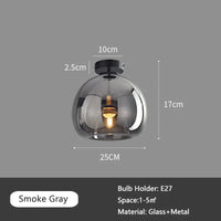 Plafonnier de Luxe en Verre Fumé Ambre Gris | Marco Lucetti A - Fumé