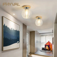 Plafonnier de Luxe Nordique en Verre et Bois Phyval | Marco Lucetti