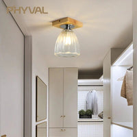 Plafonnier de Luxe Nordique en Verre et Bois Phyval | Marco Lucetti