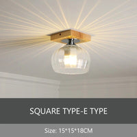 Plafonnier de Luxe Nordique en Verre et Bois Phyval | Marco Lucetti Plafond carré E / Lumière chaude