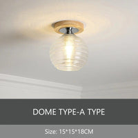 Plafonnier de Luxe Nordique en Verre et Bois Phyval | Marco Lucetti Plafond rond A / Lumière chaude