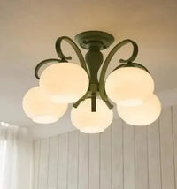 Plafonnier de salon américain inspiré de la campagne | Marco Lucetti 5 sources lumineuses / 6-10W | Blanc froid