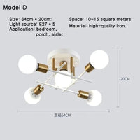 Plafonnier de salon nordique - Collection Créative Multi-têtes Haricots Magiques | Marco Lucetti Modèle D / 220V / CHINE | Sans ampoule