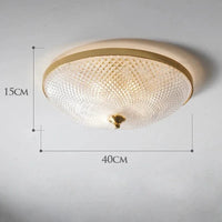 Plafonnier de style américain en cuivre et verre | Marco Lucetti