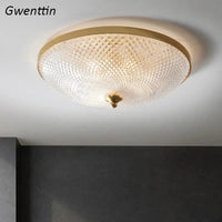 Plafonnier de style américain en cuivre et verre | Marco Lucetti