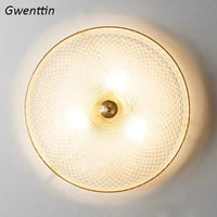 Plafonnier de style américain en cuivre et verre | Marco Lucetti