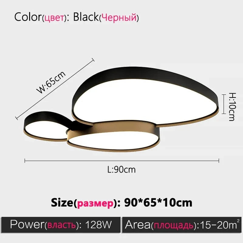 Plafonnier Décoratif LED Noir et Blanc | Marco Lucetti Noir L / Blanc chaud (3000k)