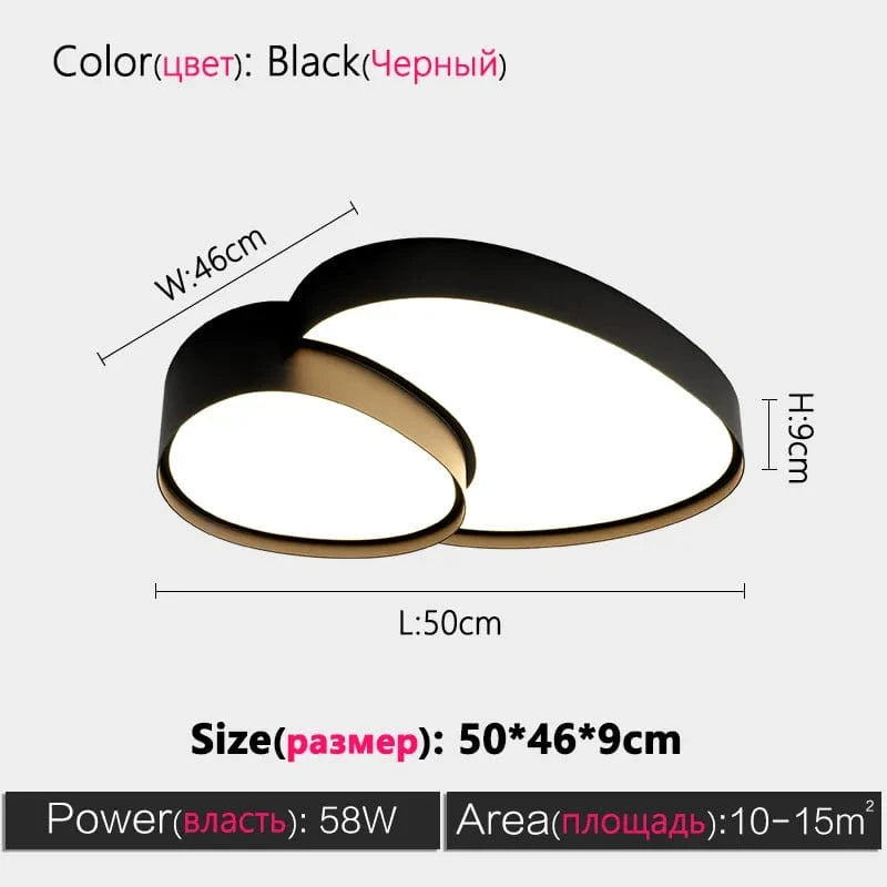 Plafonnier Décoratif LED Noir et Blanc | Marco Lucetti Noir M / Blanc chaud (3000k)