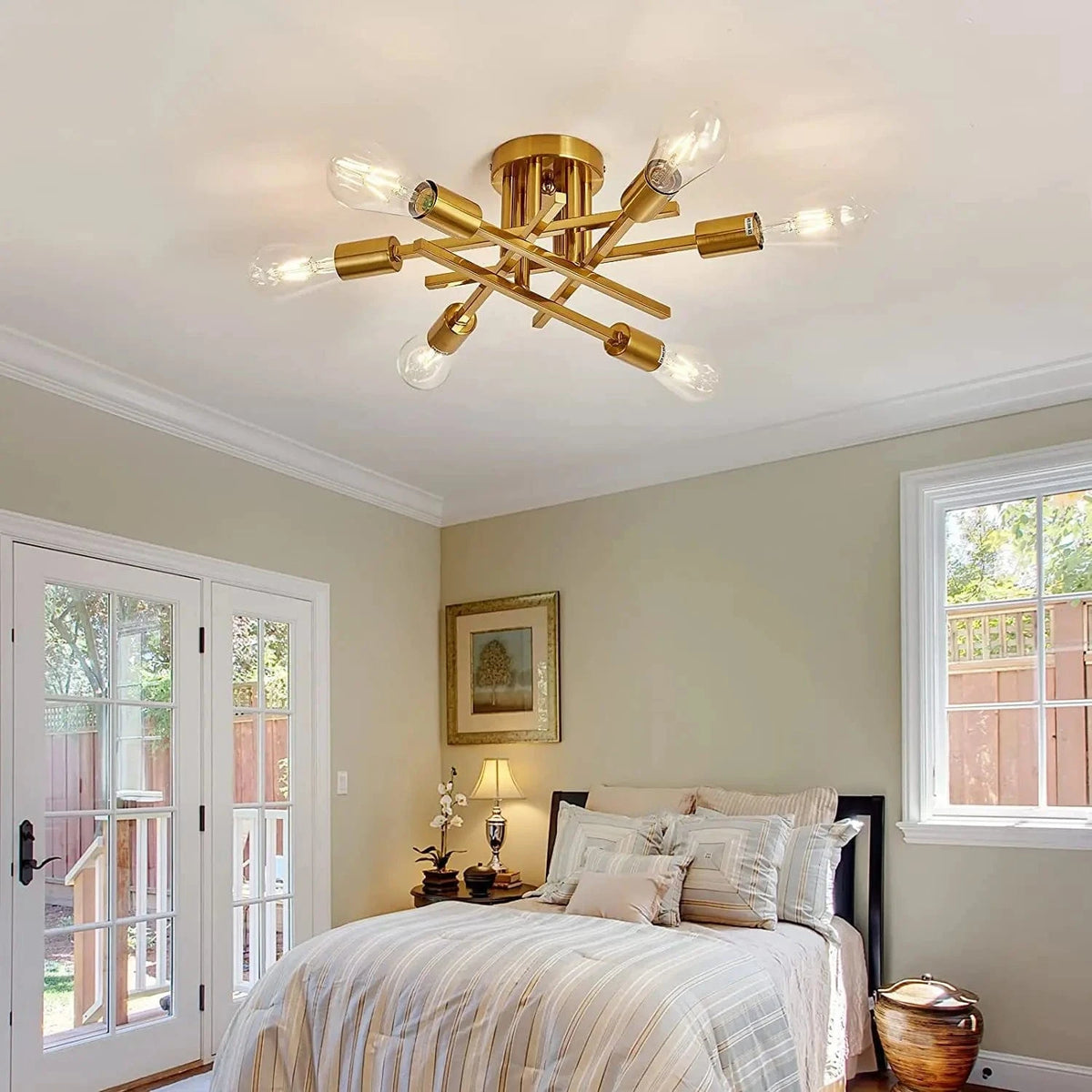 Plafonnier DEL Nordique Noir/Doré | Marco Lucetti