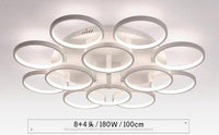Plafonnier Design Circle Blancs | Marco Lucetti 12 cercles - 180W / Chaude