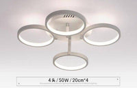 Plafonnier Design Circle Blancs | Marco Lucetti 4 cercles - 50W / Chaude