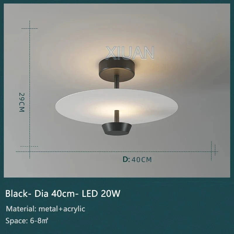 Plafonnier design élégant en métal et verre | Marco Lucetti 40 cm Noir / 3 Température de couleur