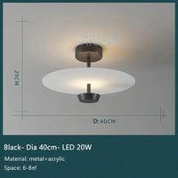 Plafonnier design élégant en métal et verre | Marco Lucetti 40 cm Noir / 3 Température de couleur