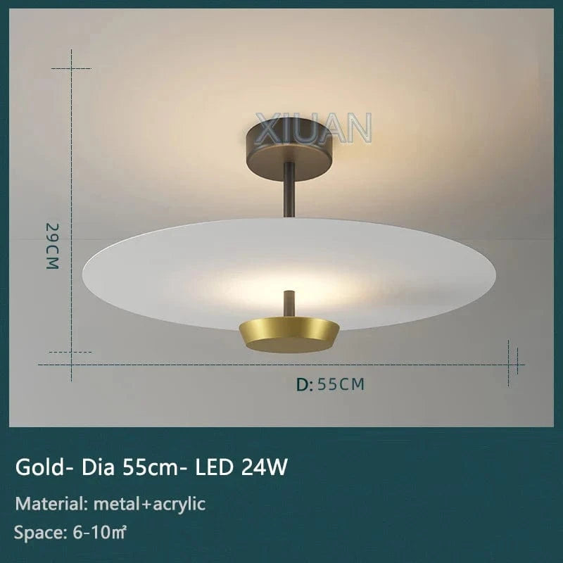 Plafonnier design élégant en métal et verre | Marco Lucetti 55 cm Or / 3 Température de couleur