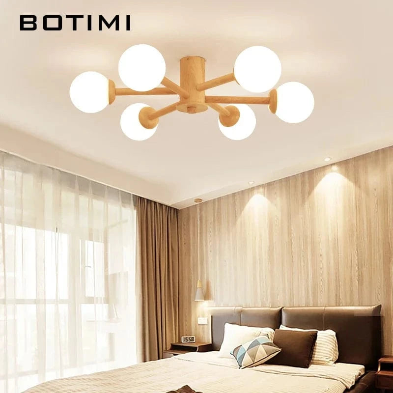 Plafonnier design en bois avec abat-jour en verre | Marco Lucetti