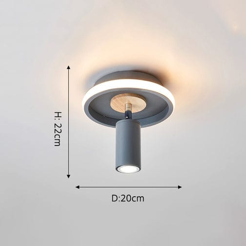 Plafonnier design en métal Basil | Marco Lucetti Gris / A - D20x20cm / Chaude