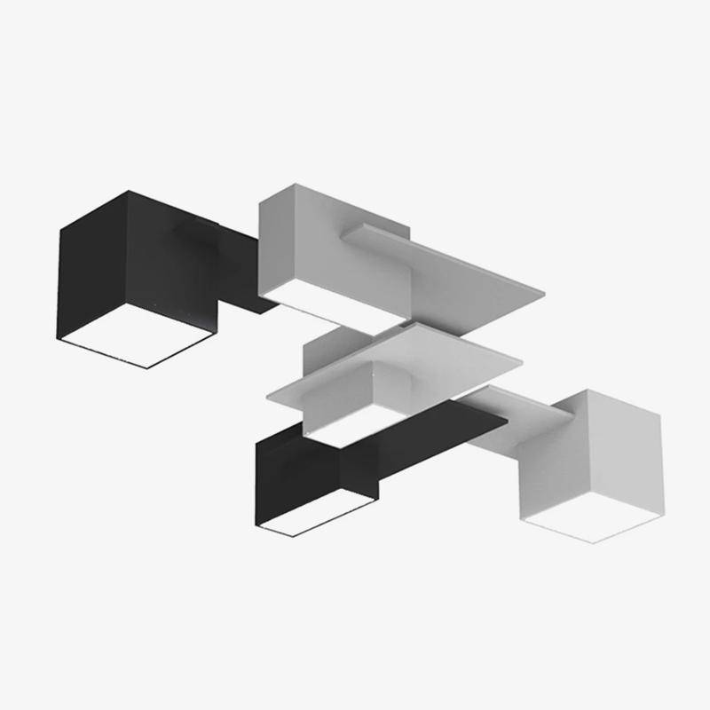 Plafonnier LED géométrique noir et blanc