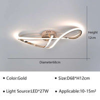 Plafonnier design LED doré chromé - Pour salon, salle à manger et chambre | Marco Lucetti