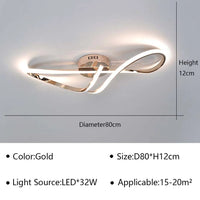 Plafonnier design LED doré chromé - Pour salon, salle à manger et chambre | Marco Lucetti