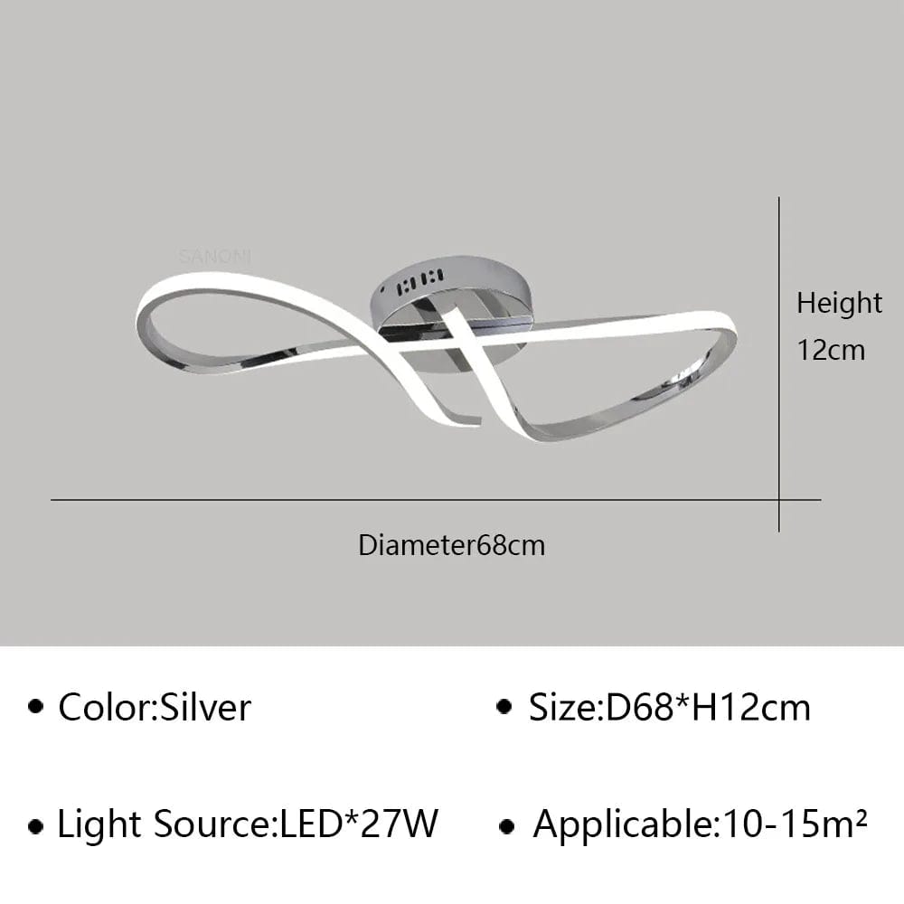 Plafonnier design LED doré chromé - Pour salon, salle à manger et chambre | Marco Lucetti