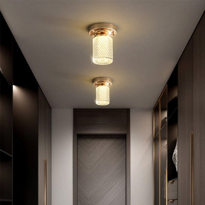 Plafonnier design LED doré en cristal Tourtelle Gold | Marco Lucetti