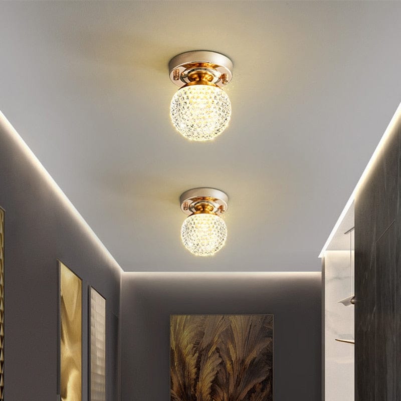 Plafonnier design LED doré en cristal Tourtelle Gold | Marco Lucetti