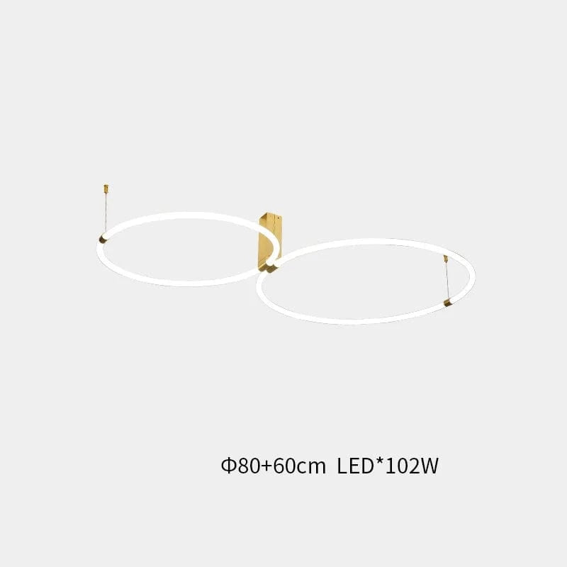 Plafonnier design LED en acrylique - Éclairage 360° | Marco Lucetti Diamètre 60 cm plus 80 cm / Lumière chaude