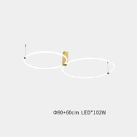 Plafonnier design LED en acrylique - Éclairage 360° | Marco Lucetti Diamètre 60 cm plus 80 cm / Lumière chaude