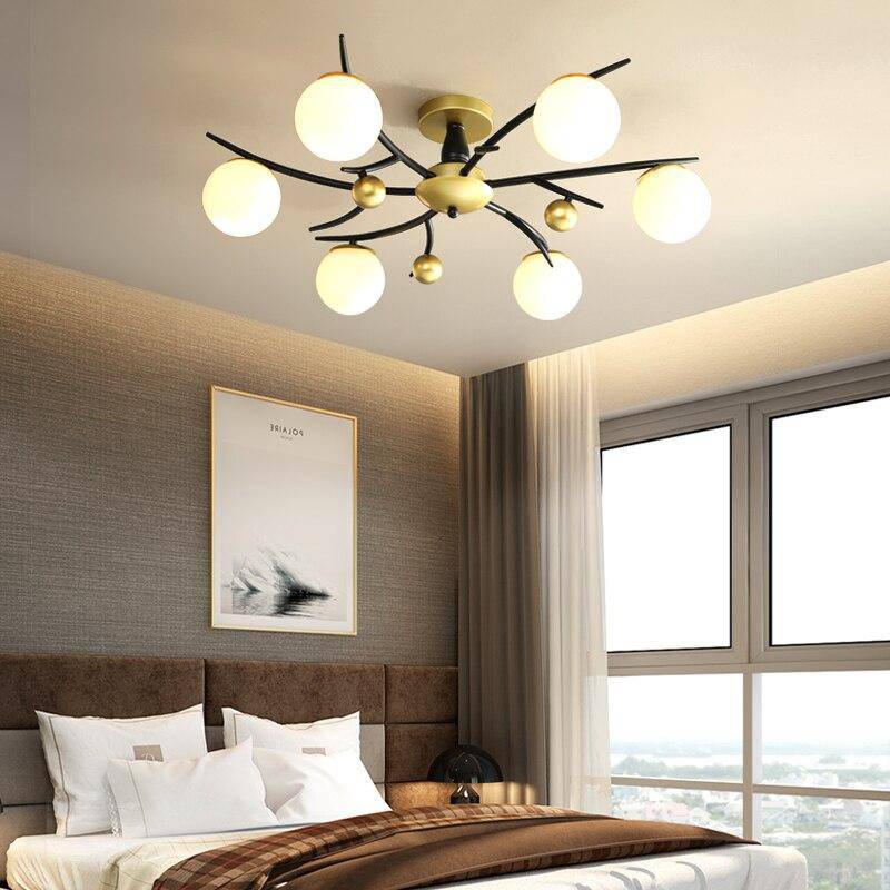 Plafonnier design LED "Lumina" - Métal & Boules en Verre | Marco Lucetti