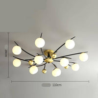 Plafonnier design LED "Lumina" - Métal & Boules en Verre | Marco Lucetti 12 lampes / Froide