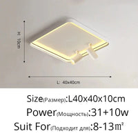 Plafonnier Design LED pour Salon Chambre Intérieur Surface Monté | Marco Lucetti Blanc 40cm / Blanc chaud, pas de télécommande