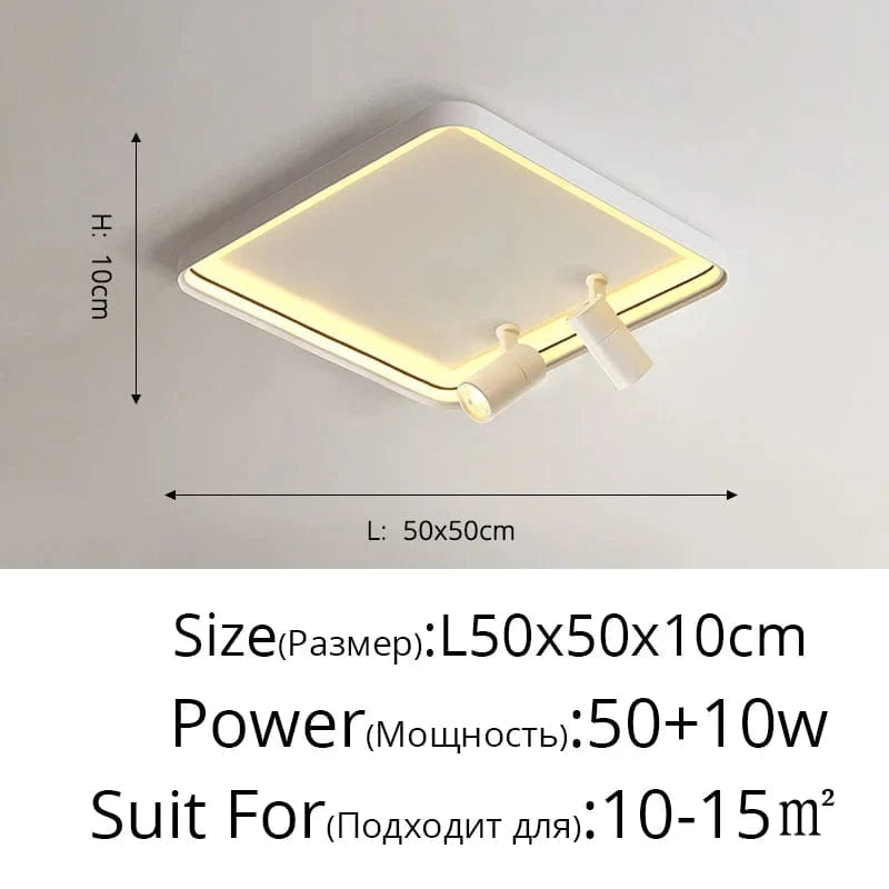 Plafonnier Design LED pour Salon Chambre Intérieur Surface Monté | Marco Lucetti Blanc 50cm / Blanc chaud, pas de télécommande