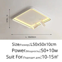 Plafonnier Design LED pour Salon Chambre Intérieur Surface Monté | Marco Lucetti Blanc 50cm / Blanc chaud, pas de télécommande