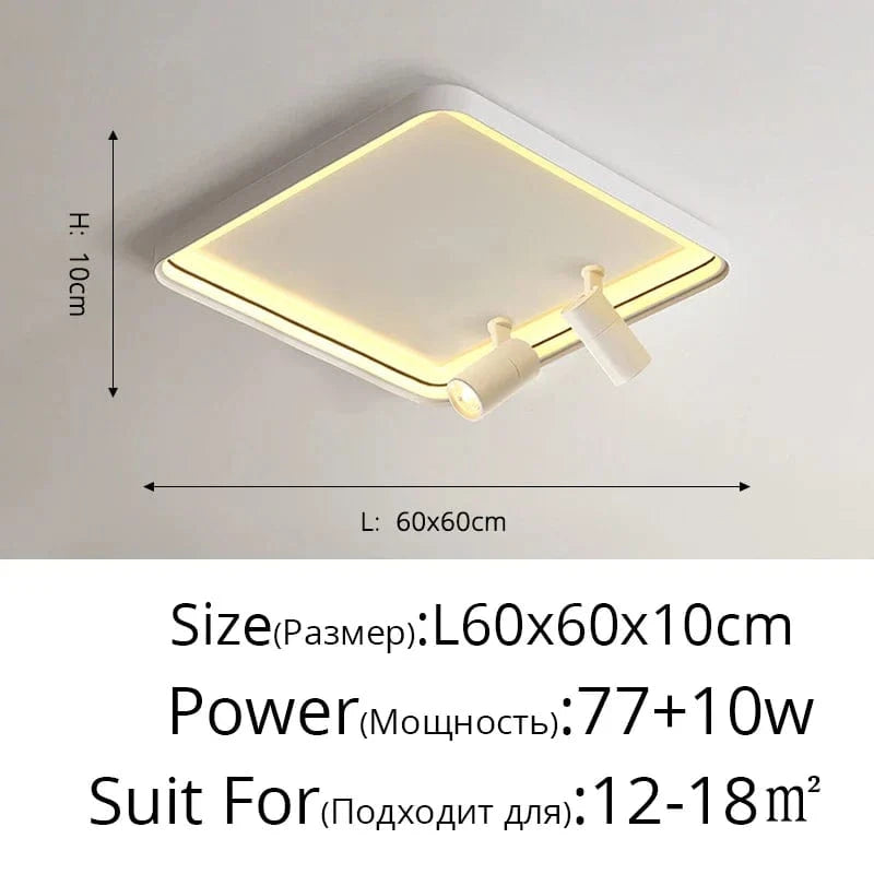 Plafonnier Design LED pour Salon Chambre Intérieur Surface Monté | Marco Lucetti Blanc 60cm / Blanc chaud, pas de télécommande