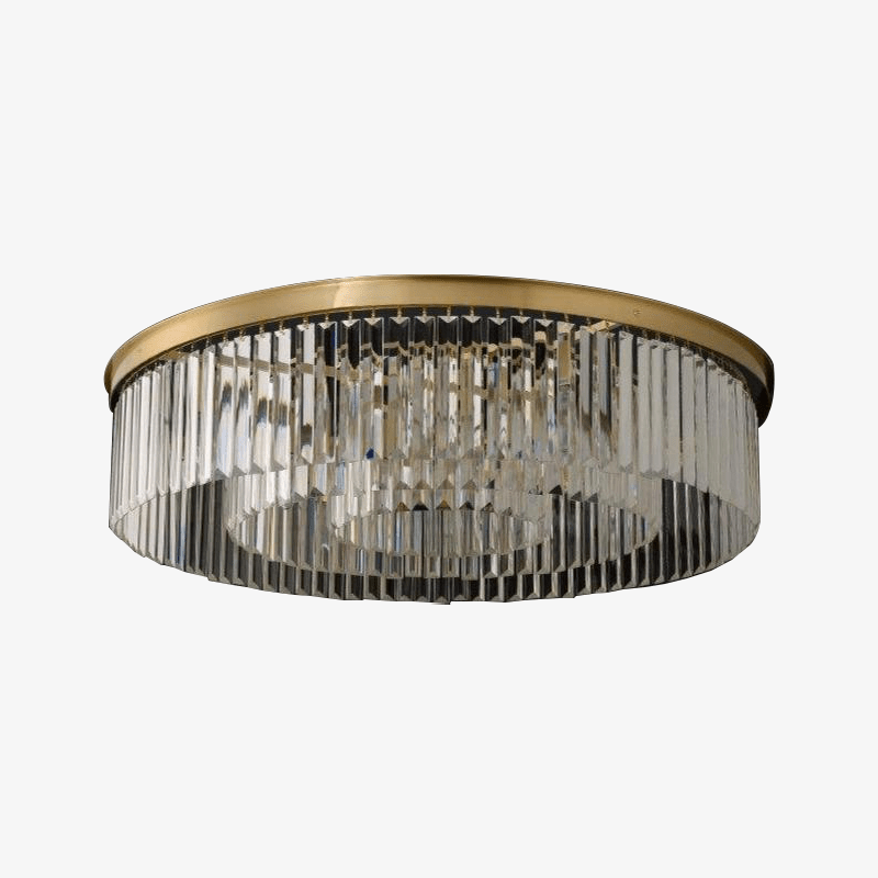 Plafonnier LED Rond en Verre et Doré - Collection Luxury